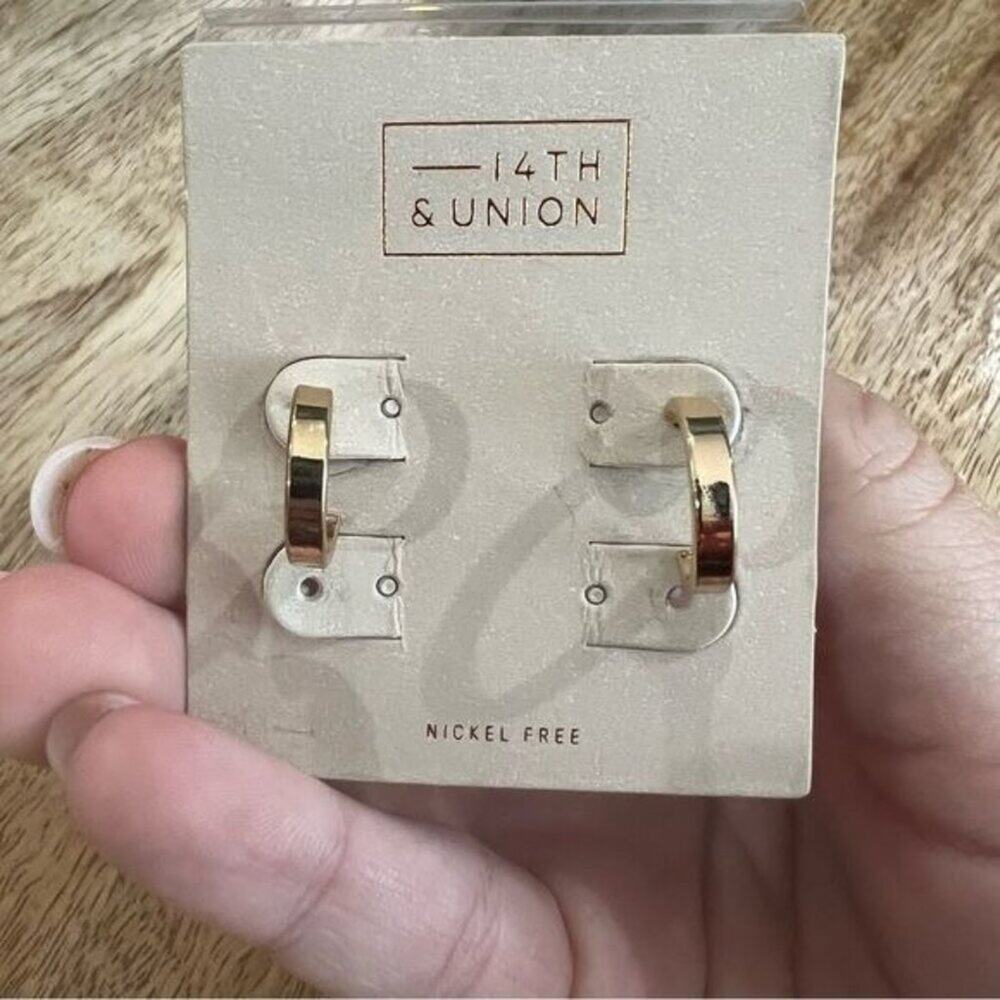 14th & Union Nickel Free Gold & Silver-Tone Mini Hoop Earrings Modern